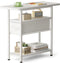 AOODA Narrow Nightstand with Drawers, 3 Tier Skinny Bedside Table for Bedroom,