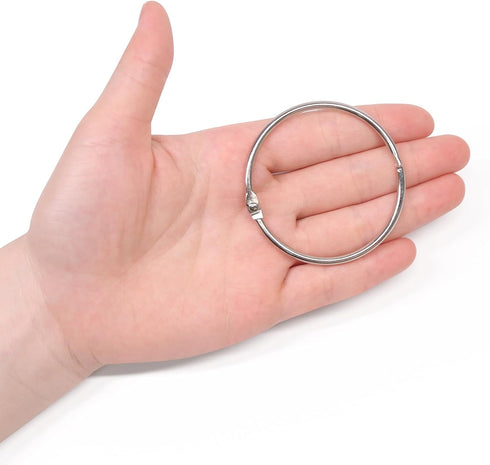 Coideal 20 Pack Metal Shower Curtain Rings, 2 Inch Large Silver Round Loop for Hanging Drapes