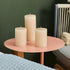 Simply Soson 3x6 inch Ivory Pillar Candles Set of 3, Rustic Texture, Unscented, Dripless for Weddings