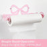 LemonRoad Countertop Pink Bow Wall Mount Toilet Paper Towel Holder Coquettish Metal Kitchen Roll Dispenser Pink Kitchen