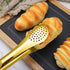 4 PCS Stainless Steel Serving Tongs, 9 Inch Buffet Utensils for Salad, Appetizer, Dessert, Gold