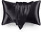 Love's Cabin Satin Pillowcase for Hair and Skin, Queen Size Set of 2, Black, Satin Cooling Pillow Cover