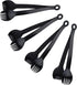 MSY BIGSUNNY Small Serving Tongs, 6 Inches Premium Stainless Steel Appetizer Tongs, Set of 4 (Black)