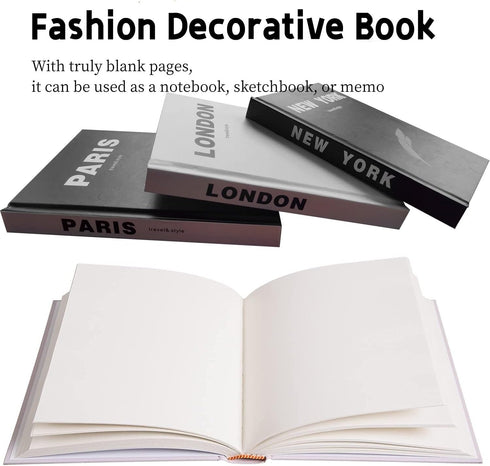 YVPSI 3 Pieces Fashion Decorative BookHardcover Modern Decorative Books Stacked Decorations Decor Books for Home Decor
