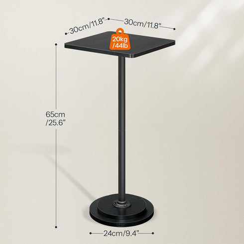 BB171BZ01 HOOBRO Small Side Table, Square Drink Table, Coffee Martini Table with Pedestal, Accent Nightstand for Small