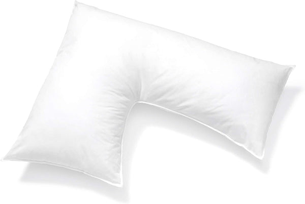 L Shaped Pillow Support for Head, Neck and Shoulders - White Cover