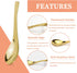 8Pcs Heavy-Weight Thickened Soup Spoons, 18/8 Stainless Steel Silverware for Soup, Ramen, Pho, and Ice Cream (Gold)