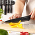 Kitchen Knife Set with Magnetic Strip, Black Cooking Knives, Sharp Stainless Steel Chef Knife Set for Meat & Veggies