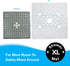 SlipX Solutions 27" Oversize Square Shower Mat - Non-Slip Mat for Elderly & Kids, Machine Washable, White Pearl