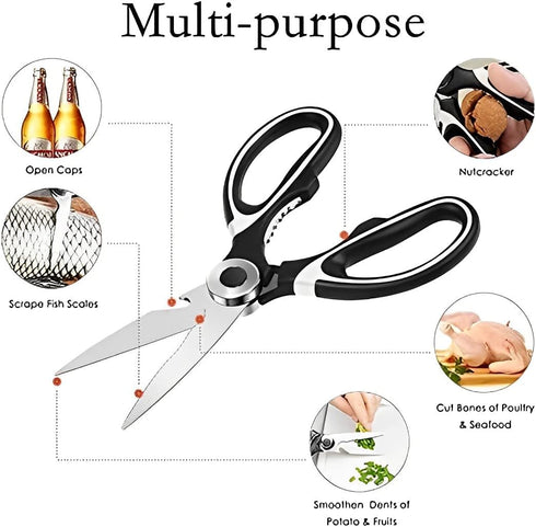 Multipurpose kitchen scissors, Scissors left handed, Scissors right handed, Kitchen shears kitchen gadgets, stainless steel blades, kitchen small appliances by generic