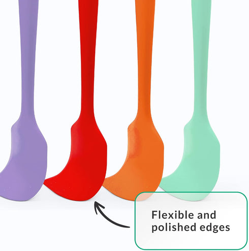 Chef Series 3 Piece Silicone Spatula Set - 600°F Heat Resistant Kitchen Scrapers for Cooking, Green