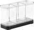 iDesign Forma Decorative Flatware Organizer - 7.4" x 2.6" x 4.75", Matte Black/Clear