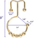 Shower Curtain Hooks Rings for Bathroom, 12PCS Stainless Steel Metal Rust Resistant Double Curtain Hooks (Gold)