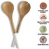 Folkulture Wooden Salad Servers or Tongs - 12-inch Spoon and Fork Set for Serving Salad, Mango Wood, White