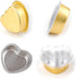SOUJOY 100 Pieces Heart Shaped Baking Cups, 3.4 oz Aluminum Foil Cake Pan with Lids for Cupcake Ramekin
