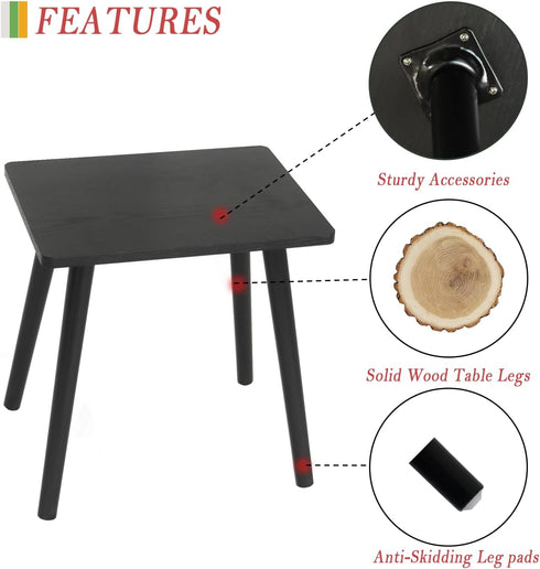 AWASEN Side Table, Small Black End Table for Living Room Bedroom Office Small Spaces, Modern Accent Side Table