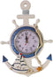 Nautical Wheel Rudder Steering Wheel Decor, Mediterranean Style Anchor Clock Beach Sea Theme Wall Hanging Decoration