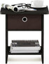 Furinno Dario End Table / Side Table - 1-Pack, Espresso/Brown with Bin Drawer