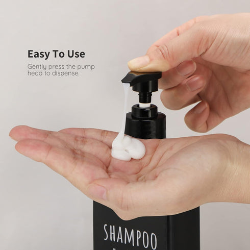 Segbeauty 3pcs Refillable Shampoo and Conditioner Dispenser, 16.9oz Shower Bottles with Labels for Bathroom