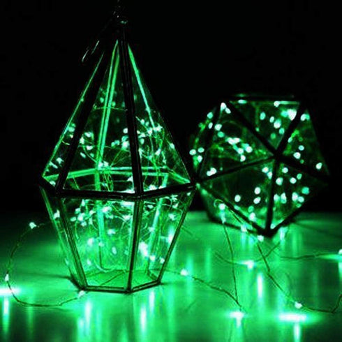 YKB 6 Pack 20 6.6FT/2M 2xCR2032(Incl) Green LED Starry String Lights with Mini LEDs on Copper Wire, Fairy Lights