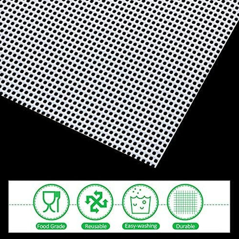 Blulu 8 Pieces Silicone Dehydrator Sheets, Non-stick Food Mats for Fruit Food Dryer, 14 x 14 Inch