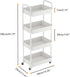 MOYIPIN 4-Tier Plastic Rolling Utility Cart with Handle,Utility Storage Cart for Office, Living Room, Kitchen,Movable
