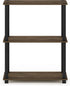 Furinno Turn-S-Tube 3-Tier Compact Multipurpose Shelf Display Rack, Columbia Walnut/Black