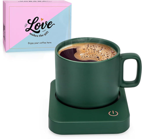 VOBAGA Mug Warmer Set, Coffee Warmer for Desk with 11oz Ceramic Mug,