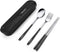 Travel Cutlery Set - 18/8 Stainless Steel Reusable Utensils Set with Case, Portable Silverware Lunch Box for Camping