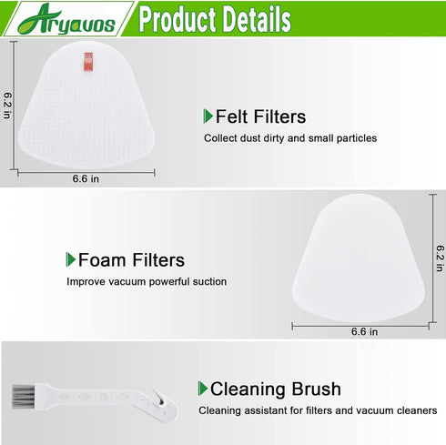 4 Foam & Felt Filters Replacement for Shark Navigator Lift-Away Vacuum Models ZU503AMZ, NV350, NV351, NV352, NV355,