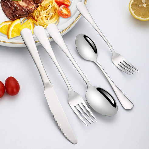 Silverware Set, Briout 20 Piece Flatware Set Service for 4, Stainless Steel Cutlery, Dishwasher Safe