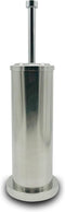 Silver Chrome Toilet Bowl Brush with Holder with Removable Plastic Liner, Durable