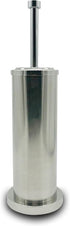 Silver Chrome Toilet Bowl Brush with Holder with Removable Plastic Liner, Durable