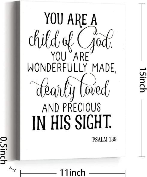 JANLAN 139 You Are a Child of God Psalm Wall Decor,Toddler Christian Wall Art,Christian Nursery Wall Art,Religious Wall