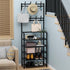 FDSDEFEN 5-Tier 8 Entryway Coat Rack, Coat and Shoe Rack, Entryway Bench Storage Organizer with Hooks for Bedroom