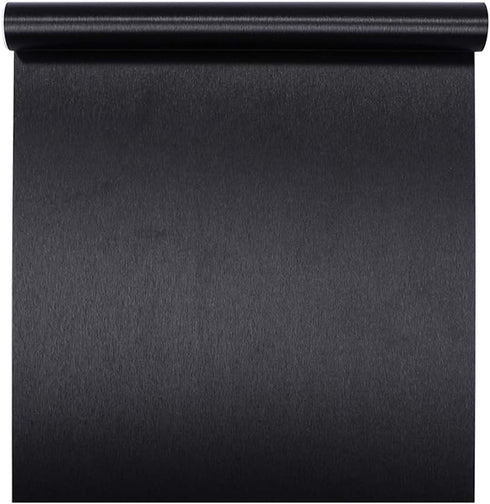 Self-Adhesive Vinyl Film Black Brushed Metal Contact Paper for Kitchen Cabinets, Appliances, 15.7x117 Inches