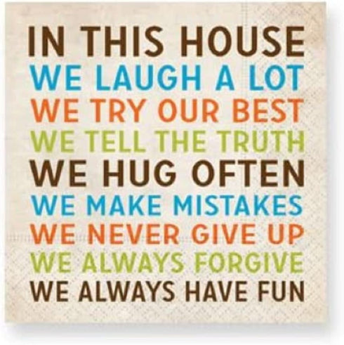 Design Design House Cocktail Napkins, Multicolor, 5"