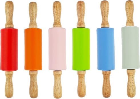 Miokun 6 Pack Small Rolling Pin for Kids, Kids Rolling Pin for Home