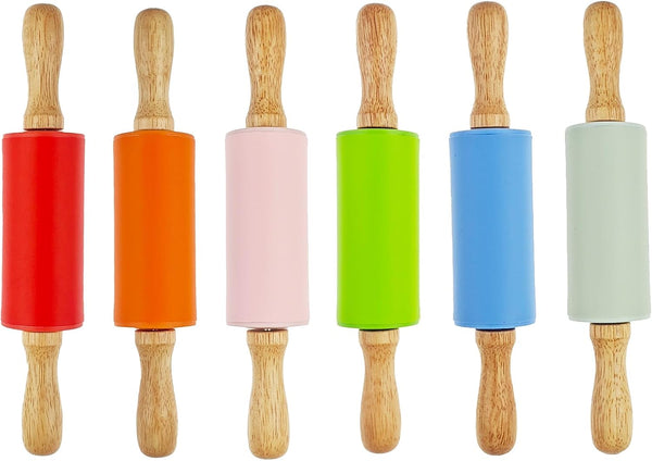 Miokun 6 Pack Small Rolling Pin for Kids, Kids Rolling Pin for Home