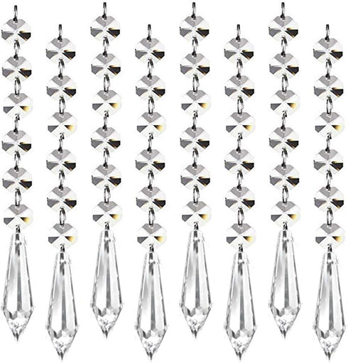 HOHIYA 30pc Hanging Crystals for Centerpieces, Acrylic Chandelier Garland Beads for Wedding Party