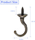 20 Pcs Heavy Duty Screw Hooks, Metal Carving Hooks for Indoor Outdoor Use, Plant Hooks, Mug Hooks, Decor