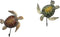 Comfy Hour Ocean Voyage Collection Sea Turtle Coastal Beach Coral Theme Decorative Wall Hanger Set of 2
