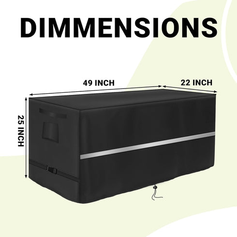 NEWFOM (49 22 25inch) Deck Box Cover Heavy Duty Waterproof Deck Box with Handle, Outdoor Large Storage Cover Patio