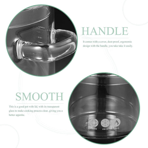 Glass Saucepan, 1350ml Glass Cooking Pot with Cover, Nonstick Soup Pot for Soup and Pasta
