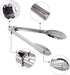 Mini Stainless Steel Food Tongs with Sliding Rings 7-Inch, Set of 6 Small Clam Shell Service Tongs for Appetizers,