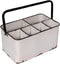 Creative Co-Op Distressed White Metal Caddy with 6 Compartments