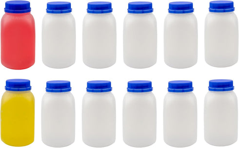 Cornucopia Brands 12-Pack of 8-Ounce Plastic Milk Bottles, BPA-Free, Dishwasher-Safe, Multi-Use for