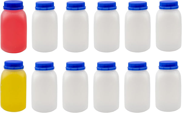 Cornucopia Brands 12-Pack of 8-Ounce Plastic Milk Bottles, BPA-Free, Dishwasher-Safe, Multi-Use for