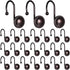 Rustproof Antique Decorative Shower Curtain Hooks, 12pcs Oil Rubbed Bronze Ring Holders for Bathroom Shower Rods