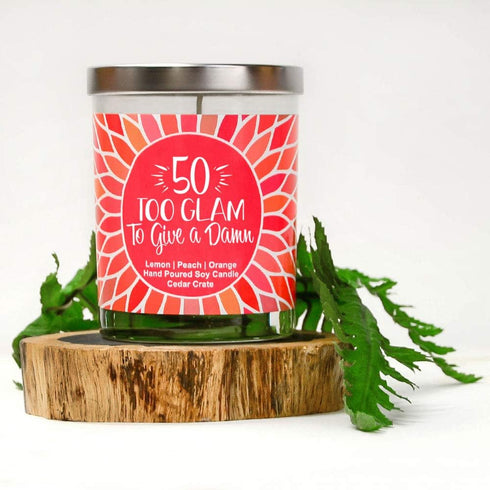 Too Glam to Give A Damn | Citrus Peach | Luxury Scented Soy Candle | 10 Oz Jar | Made in The USA